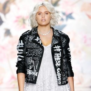 SOLD on Ebay*New! 1x [Torrid] NYFW Runway Grafitti Leather Moto Jacket -Rare HTF